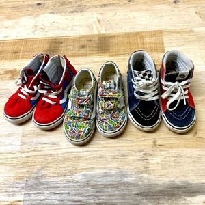 Vans Toddler BUNDLE Old Skool Velcro Sneakers bundle Sizes 8, 8.5